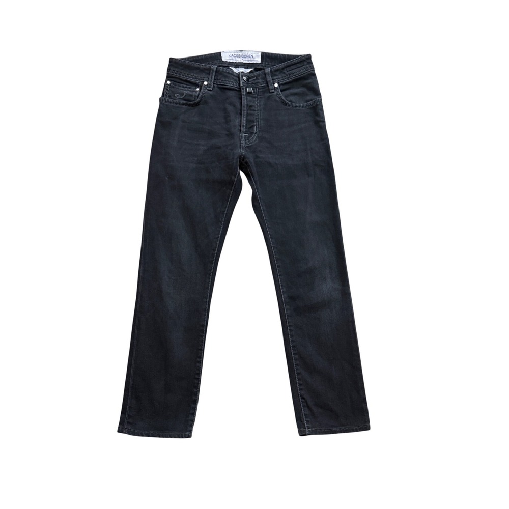 Jacob Cohen Luxury Jeans Faded Black Italian Denim Straight Leg Women Size 31